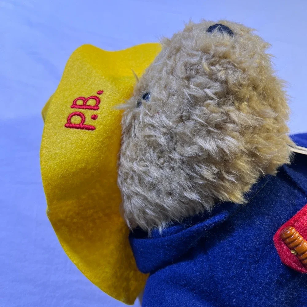 VTG‎ Classic Paddington Bear Plush Toy Yellow Hat Blue Coat Eden Gift